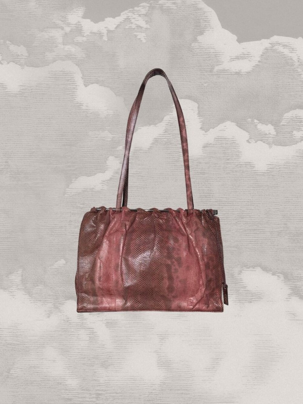 GUCCI Tom Ford Era Karung Exotic Skins pink gunmetal bag clutch 1999 Y2K